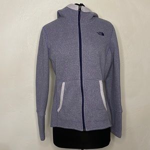 The North Face Purple Hooded Fleece Full Zip Up Sweatshirt Jacket Womens Medium